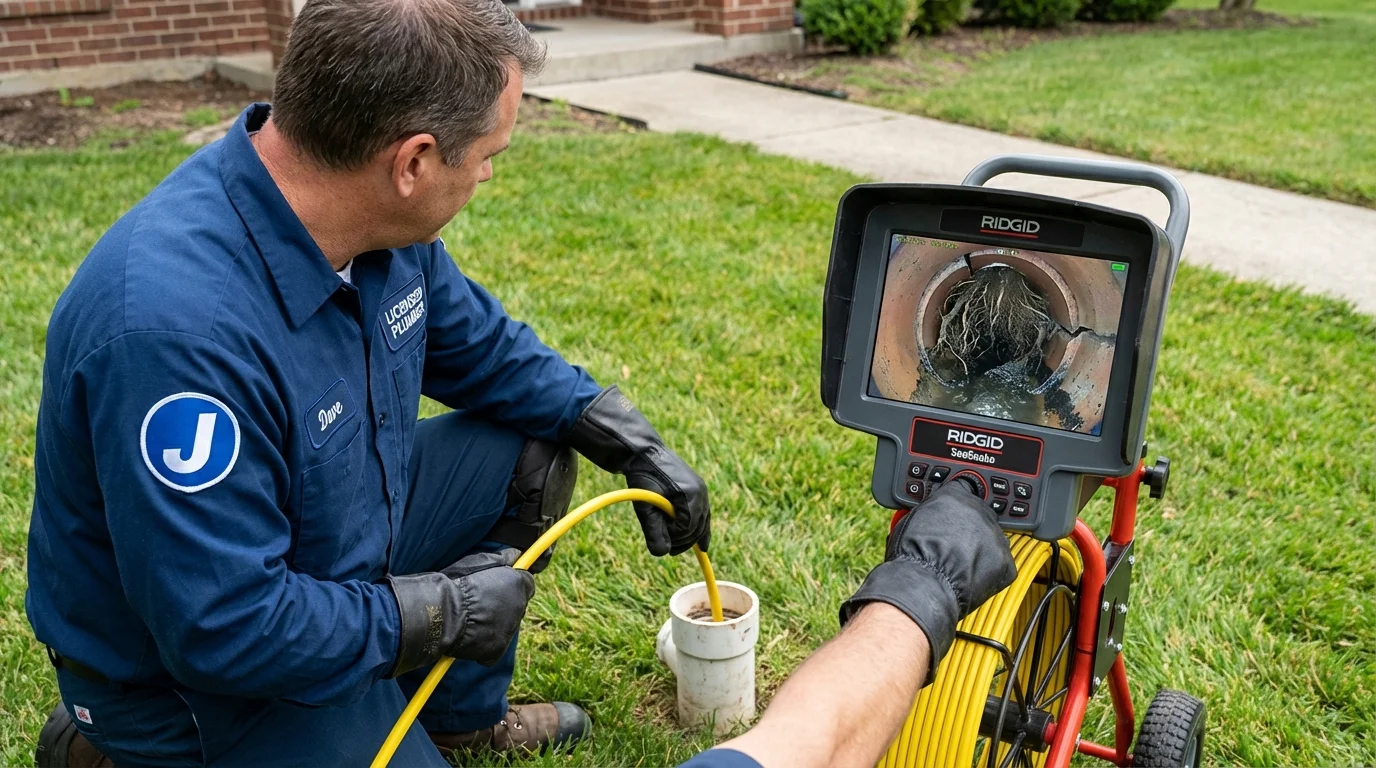 Sewer camera inspection being performed by Johns Plumbing LLC in Pittsburg